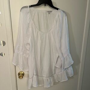 Counterparts White Ruffle Boho  Blouse